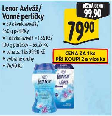 Lenor Aviváž/ Vonné perličky, 59 dávek aviváž/150 g perličky
