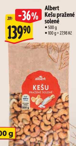 Albert Kešu pražené solené, 500 g 