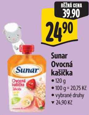 Sunar Ovocná kašička, 120 g