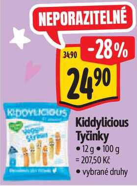 Kiddylicious Tyčinky, 12 g Albert