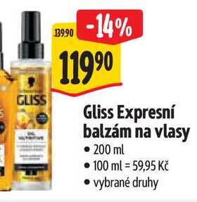 Gliss Expresní balzám na vlasy, 200 ml Albert