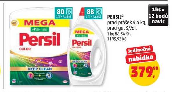 PERSIL prací prášek, 4,4 kg, prací gel 3,96 l Penny Market