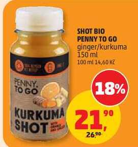 SHOT BIO PENNY TO GO ginger/kurkuma, 150 ml