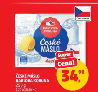 ČESKÉ MÁSLO KARLOVA KORUNA, 250 g  v akci