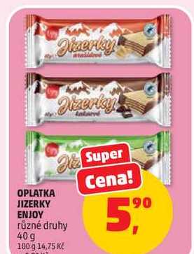 OPLATKA JIZERKY ENJOY různé druhy, 40 g