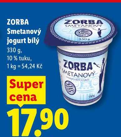 ZORBA Smetanový jogurt bílý, 330 g