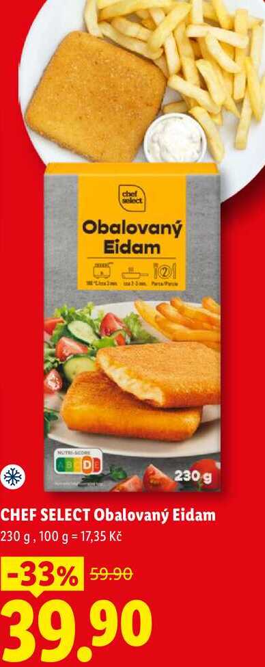CHEF SELECT Obalovaný Eidam, 230 g