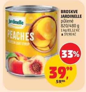 BROSKVE JARDINELLE půlené, 820/480 g