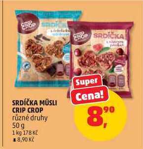 SRDÍČKA MÜSLI CRIP CROP různé druhy, 50 g