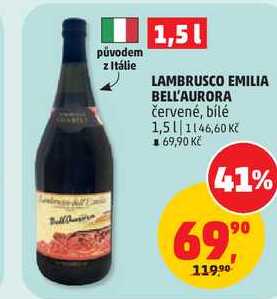 LAMBRUSCO EMILIA BELL'AURORA červené, 1,5 l