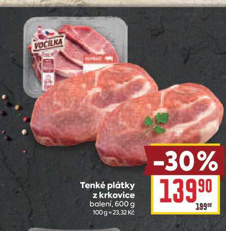 Tenké plátky z krkovice balení,600 g