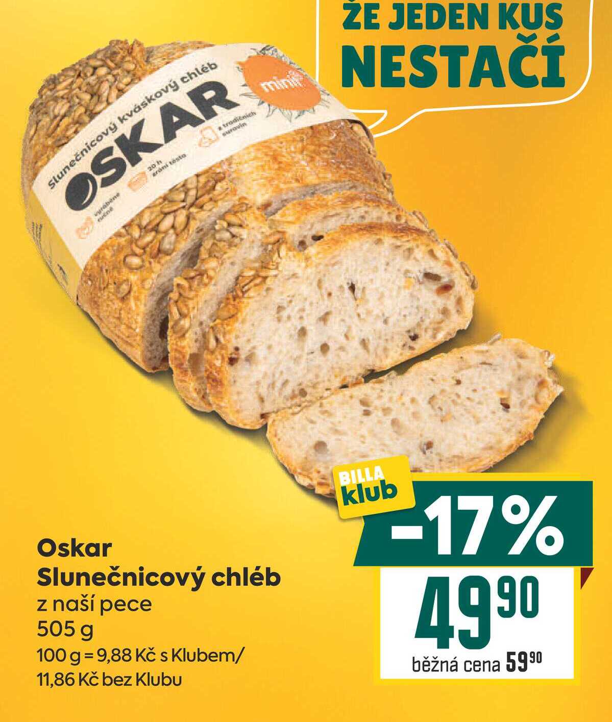 Oskar Slunečnicový chléb z naší pece 505 g
