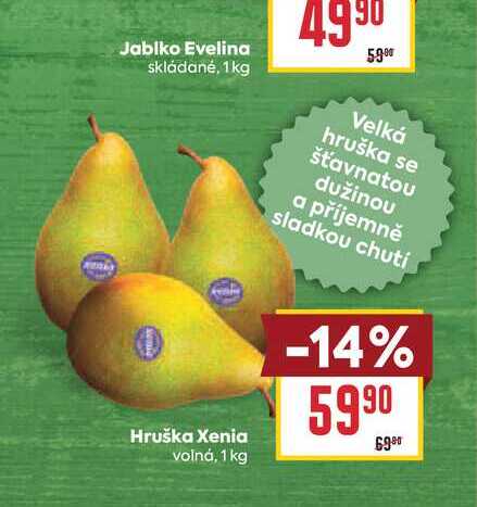Hruška Xenia volná, 1 kg 