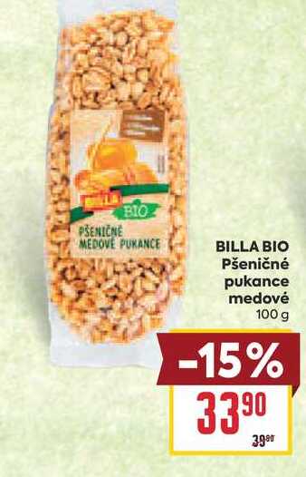 BILLA BIO Pšeničné pukance medové 100 g 
