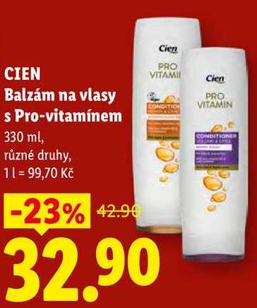CIEN Balzám na vlasy s Pro-vitamínem, 330 ml Lidl