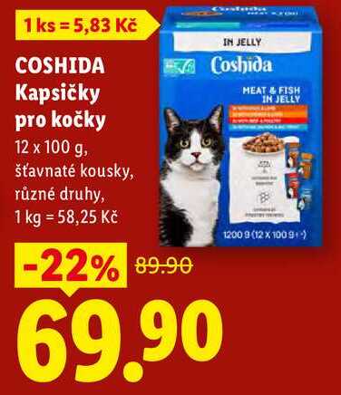 COSHIDA Kapsičky pro kočky, 12 x 100 g