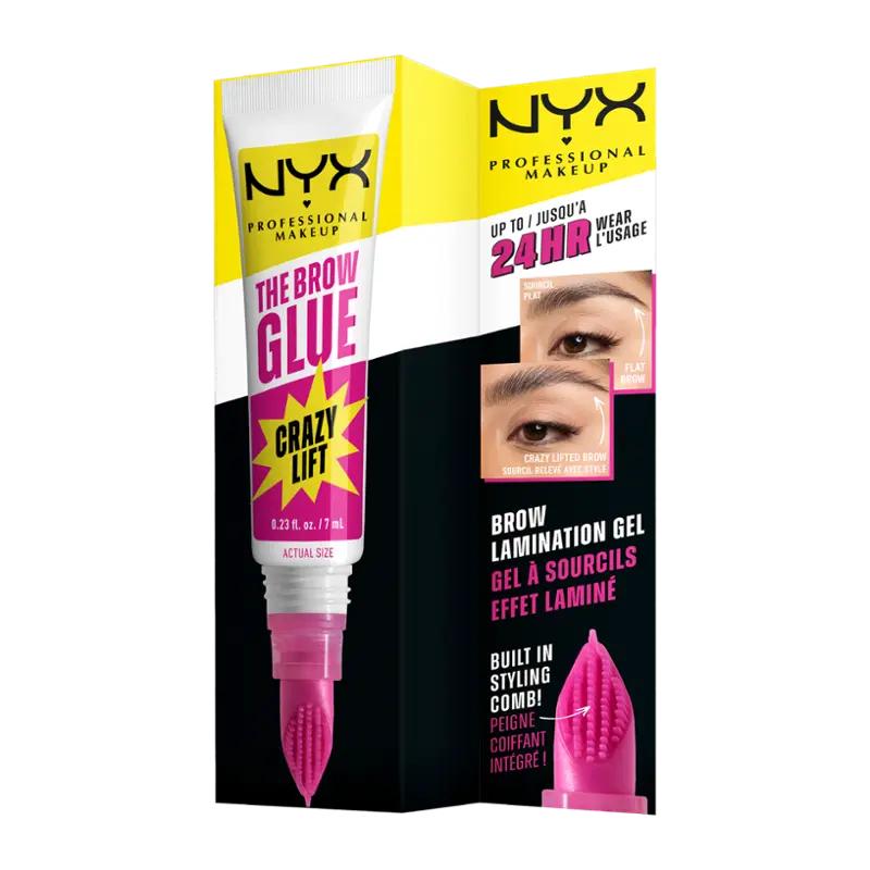 NYX Professional Makeup Gel na laminaci obočí The Brow Glue Crazy Lift, 1 ks