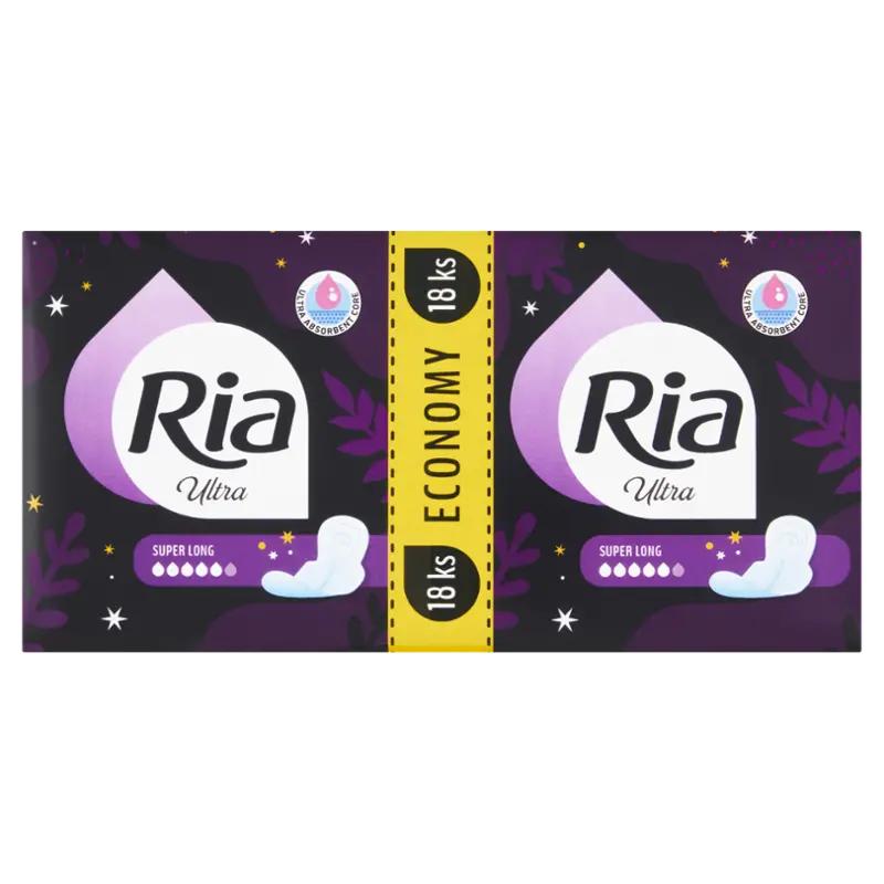 Ria Hygienické vložky Ultra Super Long s křidélky, 18 ks