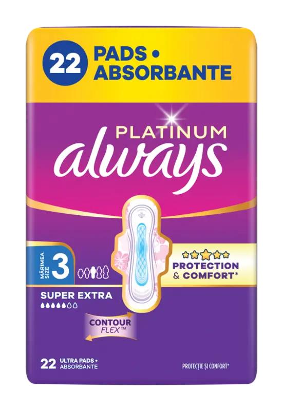 Always Hygienické vložky Platinum Super Extra s křidélky vel. 3, 22 ks ROSSMANN