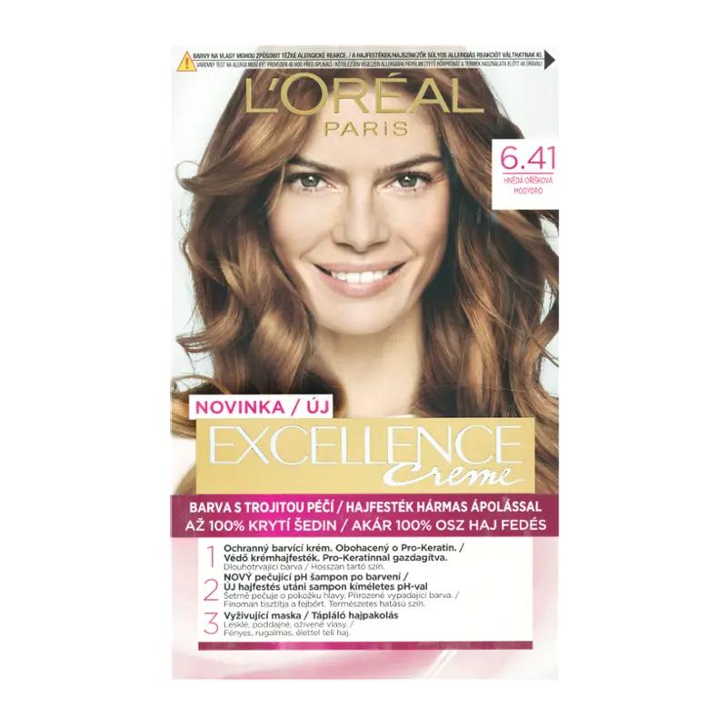 L'Oréal Barva na vlasy Excellence Creme 6.41 hnědá oříšková, 1 ks ROSSMANN