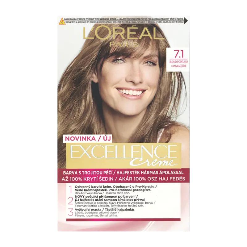L'Oréal Barva na vlasy Excellence Creme 7.1 blond popelavá, 1 ks ROSSMANN