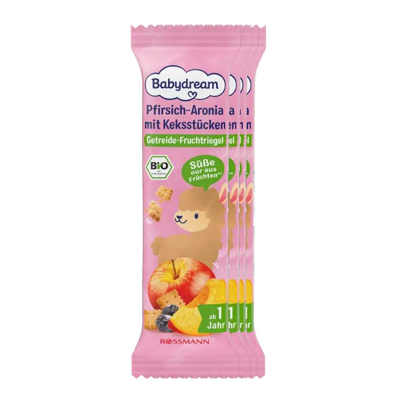 Babydream BIO ovocná tyčinka Jablko, broskev a aronie 4x 25 g, 100 g
