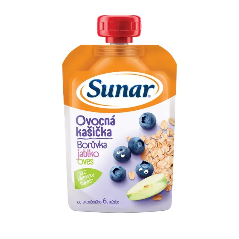 Sunar Ovocná kašička s cereáliemi jablko a borůvka, 120 g ROSSMANN