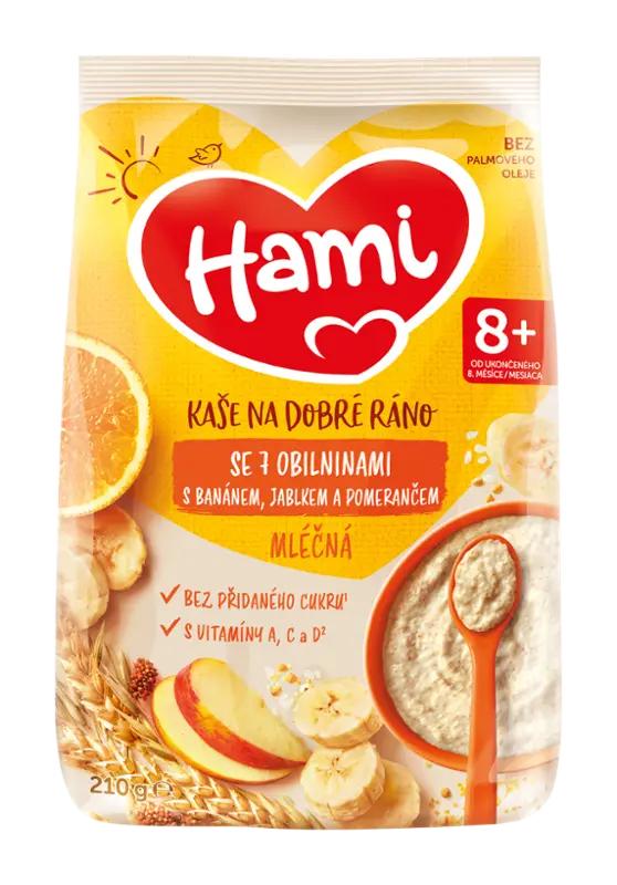 Hami Mléčná kaše na dobré ráno se 7 obilninami, s jablkem, banánem a pomerančem, 210 g ROSSMANN