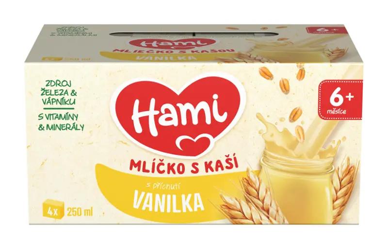 Hami Mlíčko s kaší s příchutí vanilky 4x 250 ml, 1000 ml ROSSMANN