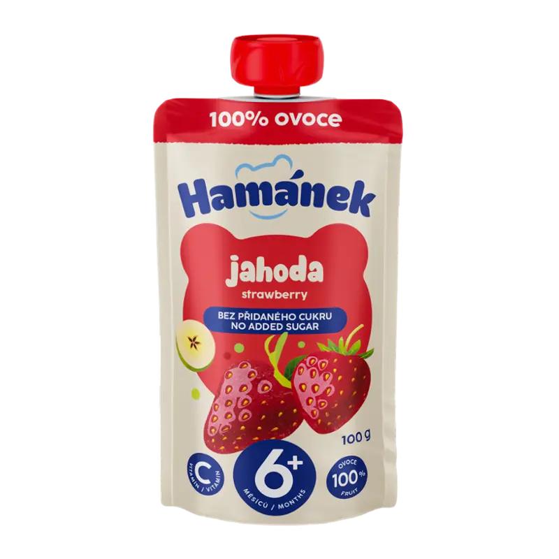 Hamánek Ovocná kapsička jahoda & jablko, 100 g