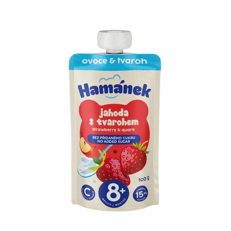 Hamánek Ovocná kapsička jahoda & jablko s tvarohem, 100 g ROSSMANN