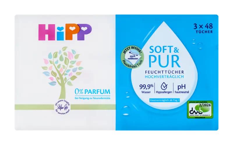 HiPP Čistící vlhčené ubrousky Babysanft Soft & Pur, 144 ks