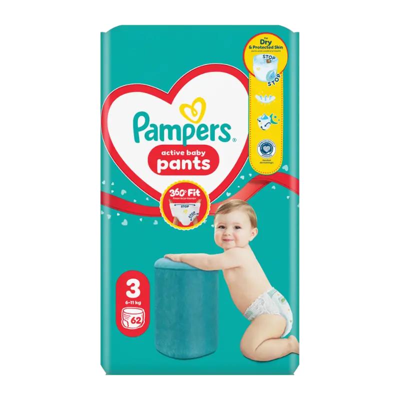Pampers Plenkové kalhotky Active Baby, 6–11 kg, vel. 3, 62 ks ROSSMANN