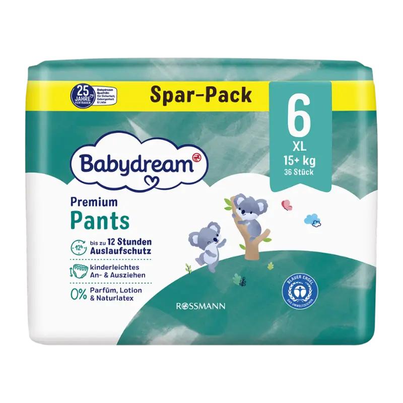 Babydream Plenkové kalhotky Premium XL, 15+ kg, vel. 6, Jumbo-Pack, 36 ks