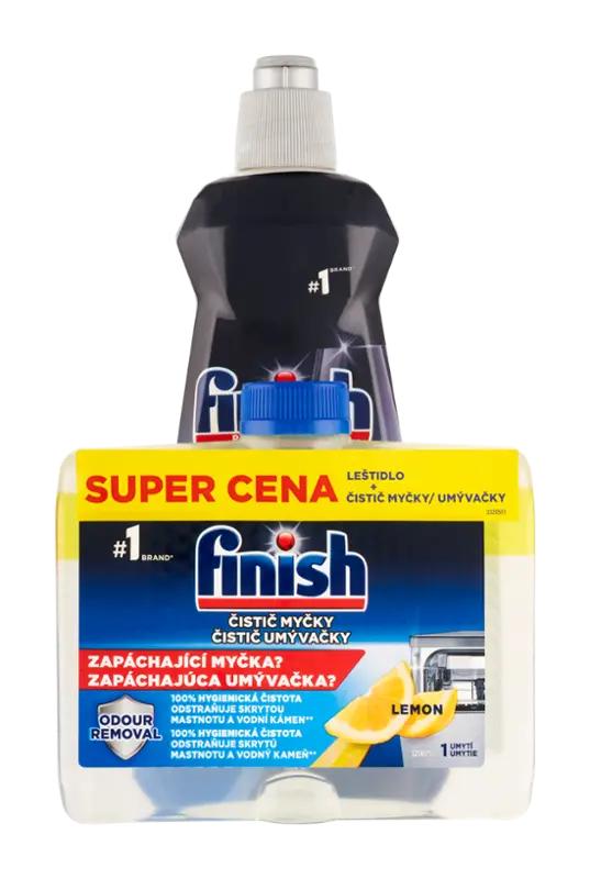 Finish Čistič myčky Lemon + leštidlo na nádobí Regular, 650 ml
