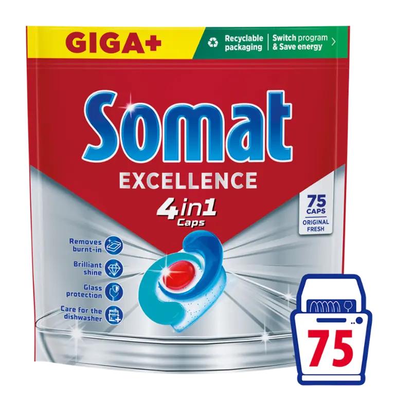 Somat Tablety do myčky Excellence 4 in 1 Original Fresh, 75 ks