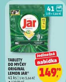 TABLETY DO MYČKY ORIGINAL LEMON JAR, 41 ks Penny Market