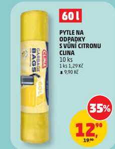 PYTLE NA ODPADKY SVŮNÍ CITRONU CLINA, 10 ks Penny Market