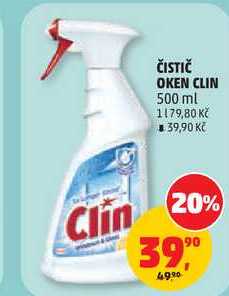 ČISTIČ OKEN CLIN, 500 ml