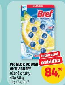 WC BLOK POWER AKTIV BREF různé druhy, 40x 50 g