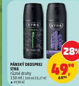 PÁNSKÝ DEOSPREJ STR8 různé druhy, 150 ml Penny Market