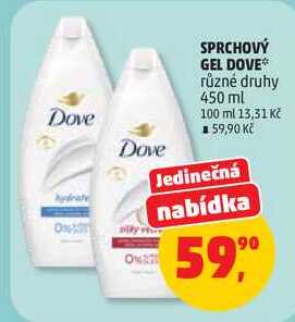 SPRCHOVÝ GEL DOVE různé druhy, 450 ml Penny Market