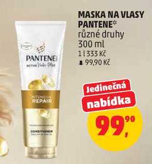 MASKA NA VLASY PANTENE různé druhy, 300 ml Penny Market