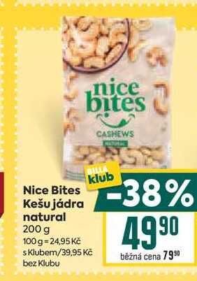 Nice Bites Kešu jádra natural 200 g