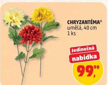 CHRYZANTÉMA umělá, 40 cm, 1 ks