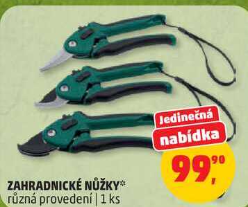 ZAHRADNICKÉ NŮŽKY různá provedení, 1 ks