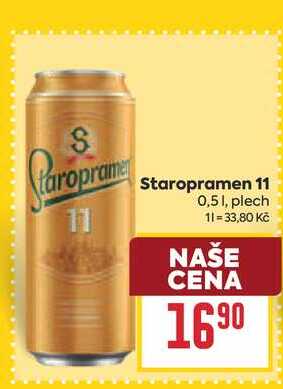 Staropramen 11 0,51, plech