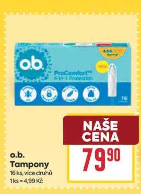 O.b. Tampony 16 ks BILLA