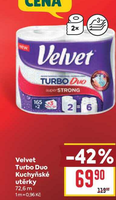 Velvet Turbo Duo Kuchyňské utěrky 72,6 m
