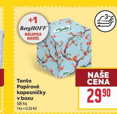 tento Papírové kapesníčky v boxu 58 ks